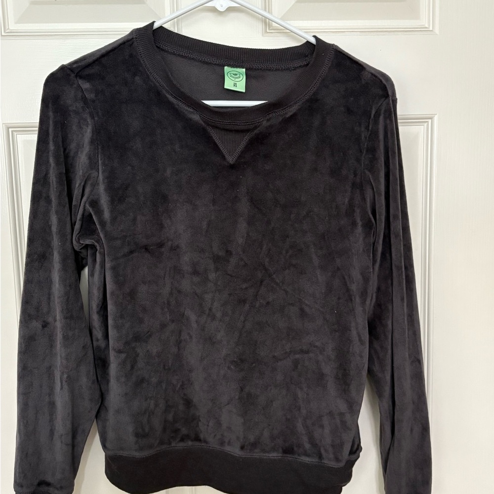 Honeydew USA Women’s Dark Grey Long Sleeve Crew Neck Sweater and Velvet Pant